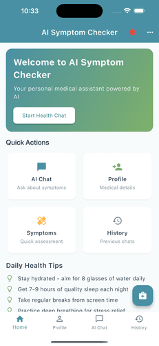 AI Doctor Checker mobile app interface